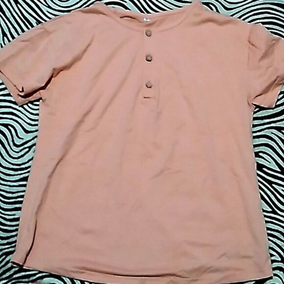 simplicity peach rustic button loungewear set - Picture 6 of 10